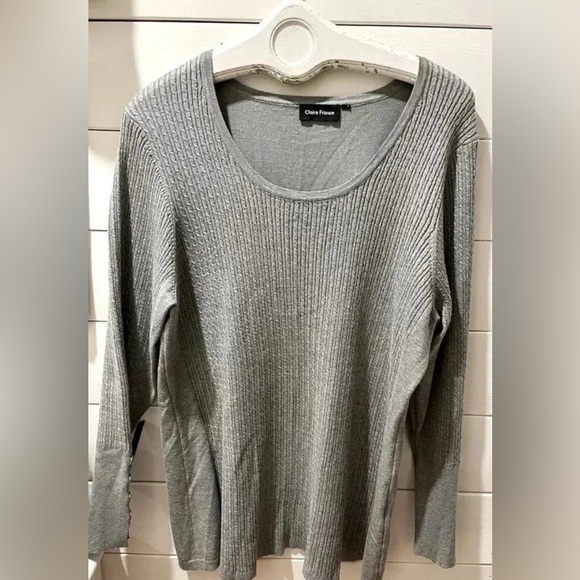 CLAIRE FRANCE Gray knit sweater size 2x - Picture 1 of 8
